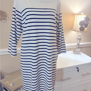 Striped Navy and White Dress